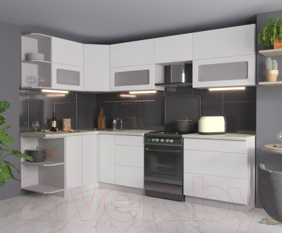 Готовая кухня Интерлиния Мила Матте 1.5x2.8 Б левая