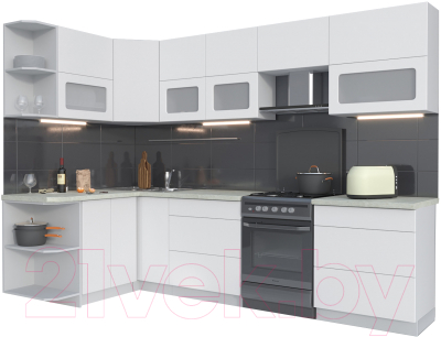 Готовая кухня Интерлиния Мила Матте 1.5x2.9 Б левая - фото