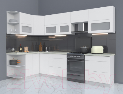 Готовая кухня Интерлиния Мила Матте 1.5x3.0 Б левая