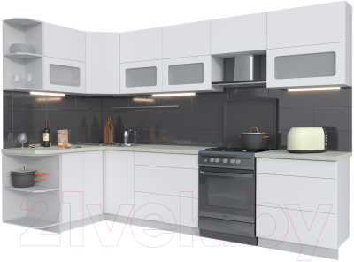 Готовая кухня Интерлиния Мила Матте 1.5x3.1 Б левая - фото