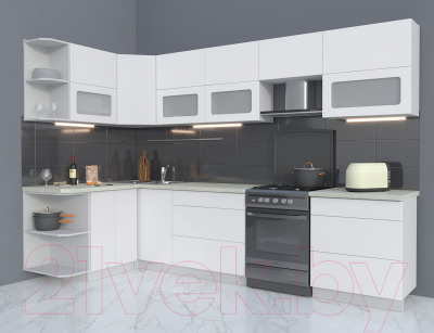 Готовая кухня Интерлиния Мила Матте 1.5x3.1 Б левая