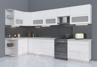 Готовая кухня Интерлиния Мила Матте 1.5x3.5 Б левая