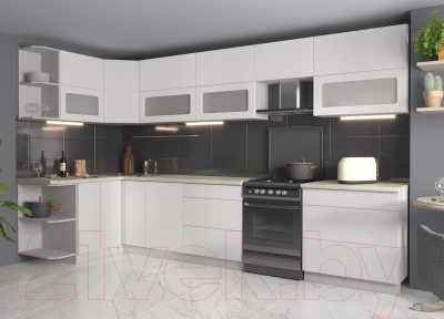 Готовая кухня Интерлиния Мила Матте 1.5x3.5 Б левая