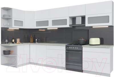 Готовая кухня Интерлиния Мила Матте 1.5x3.6 Б левая - фото