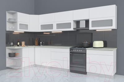 Готовая кухня Интерлиния Мила Матте 1.5x3.6 Б левая