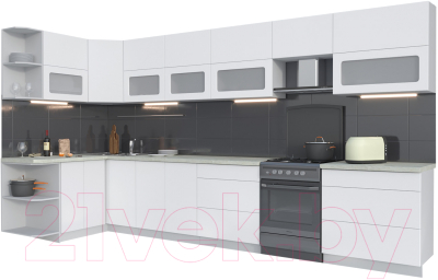 Готовая кухня Интерлиния Мила Матте 1.5x3.9 Б левая - фото