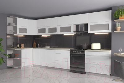 Готовая кухня Интерлиния Мила Матте 1.5x3.9 Б левая