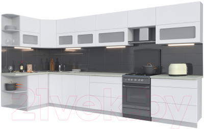 Готовая кухня Интерлиния Мила Матте 1.5x4.0 Б левая - фото