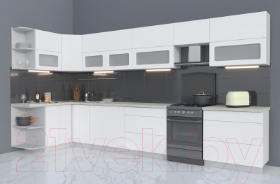 Готовая кухня Интерлиния Мила Матте 1.5x4.0 Б левая