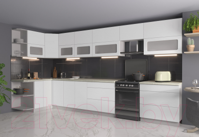 Готовая кухня Интерлиния Мила Матте 1.5x4.0 Б левая