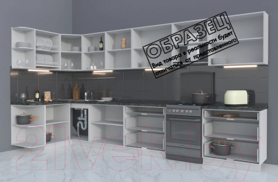 Готовая кухня Интерлиния Мила Матте 1.5x4.0 Б левая