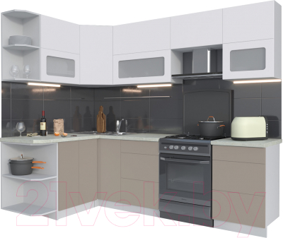 Готовая кухня Интерлиния Мила Матте 1.5x2.5 Б левая - фото