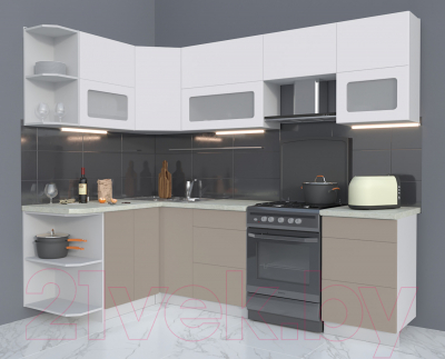 Готовая кухня Интерлиния Мила Матте 1.5x2.5 Б левая