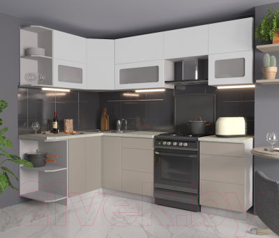 Готовая кухня Интерлиния Мила Матте 1.5x2.5 Б левая