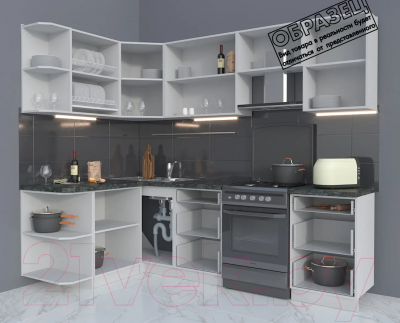 Готовая кухня Интерлиния Мила Матте 1.5x2.5 Б левая