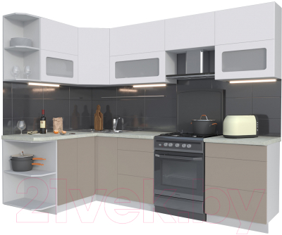 Готовая кухня Интерлиния Мила Матте 1.5x2.6 Б левая - фото