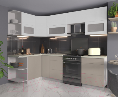 Готовая кухня Интерлиния Мила Матте 1.5x2.6 Б левая