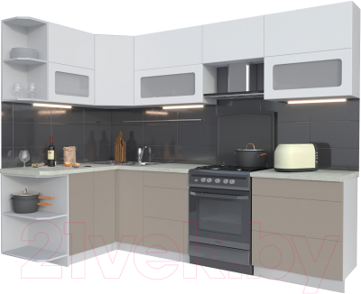 Готовая кухня Интерлиния Мила Матте 1.5x2.7 Б левая - фото