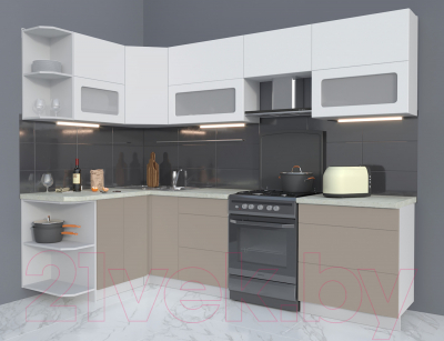 Готовая кухня Интерлиния Мила Матте 1.5x2.7 Б левая