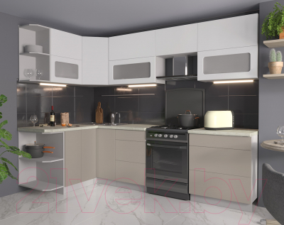 Готовая кухня Интерлиния Мила Матте 1.5x2.7 Б левая