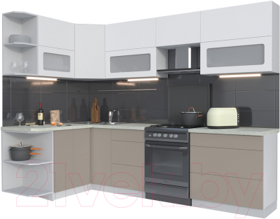 Готовая кухня Интерлиния Мила Матте 1.5x2.8 Б левая - фото