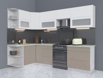 Готовая кухня Интерлиния Мила Матте 1.5x2.8 Б левая