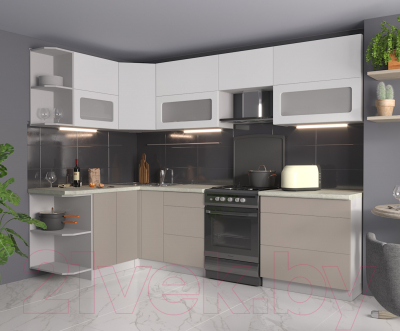 Готовая кухня Интерлиния Мила Матте 1.5x2.8 Б левая