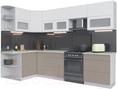 Готовая кухня Интерлиния Мила Матте 1.5x2.9 Б левая - фото