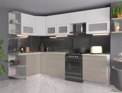 Готовая кухня Интерлиния Мила Матте 1.5x2.9 Б левая