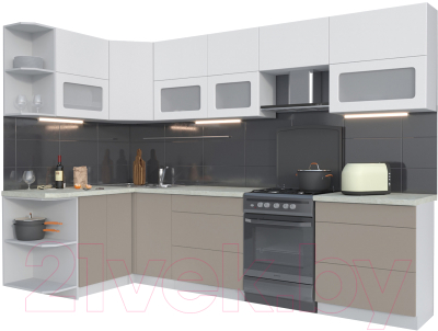 Готовая кухня Интерлиния Мила Матте 1.5x3.0 Б левая - фото