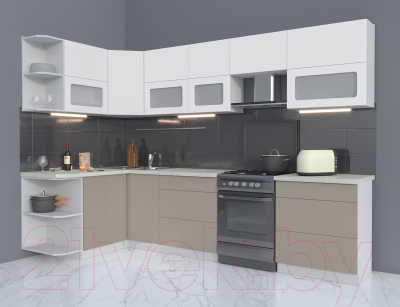 Готовая кухня Интерлиния Мила Матте 1.5x3.0 Б левая