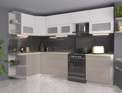 Готовая кухня Интерлиния Мила Матте 1.5x3.0 Б левая