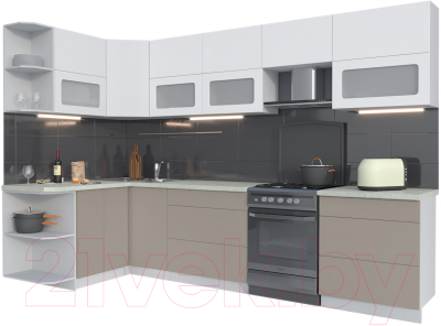 Готовая кухня Интерлиния Мила Матте 1.5x3.1 Б левая - фото