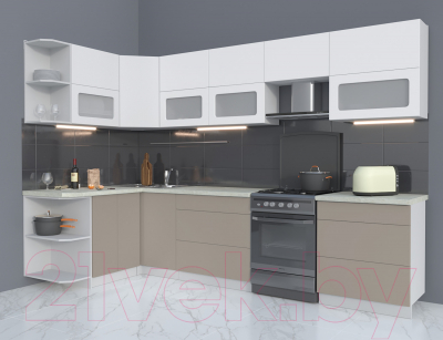 Готовая кухня Интерлиния Мила Матте 1.5x3.1 Б левая