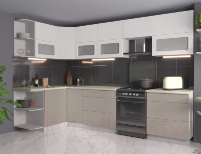 Готовая кухня Интерлиния Мила Матте 1.5x3.1 Б левая