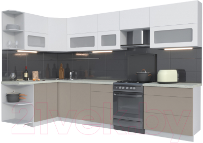 Готовая кухня Интерлиния Мила Матте 1.5x3.3 Б левая - фото