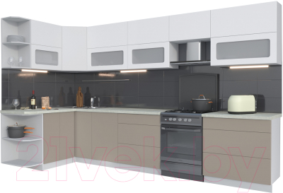 Готовая кухня Интерлиния Мила Матте 1.5x3.5 Б левая - фото