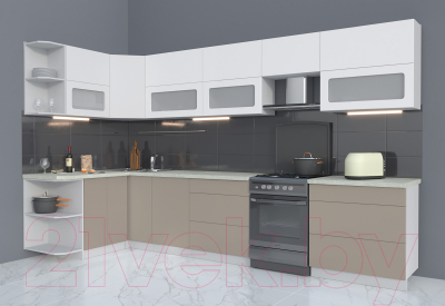 Готовая кухня Интерлиния Мила Матте 1.5x3.5 Б левая