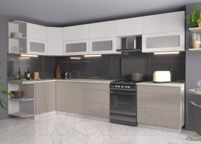 Готовая кухня Интерлиния Мила Матте 1.5x3.5 Б левая