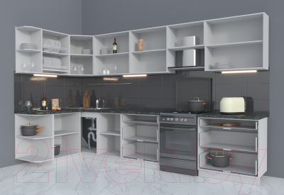 Готовая кухня Интерлиния Мила Матте 1.5x3.5 Б левая