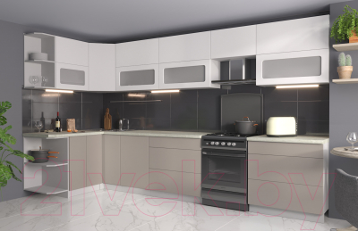 Готовая кухня Интерлиния Мила Матте 1.5x3.6 Б левая