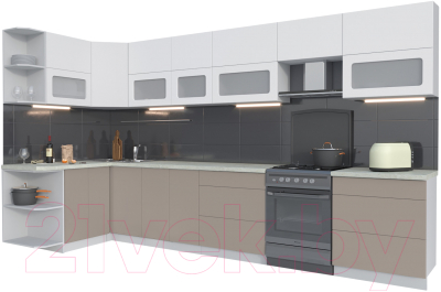 Готовая кухня Интерлиния Мила Матте 1.5x3.7 Б левая - фото