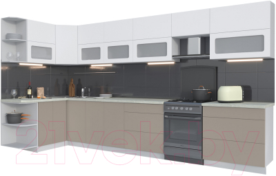 Готовая кухня Интерлиния Мила Матте 1.5x3.9 Б левая - фото