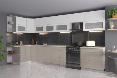 Готовая кухня Интерлиния Мила Матте 1.5x3.9 Б левая