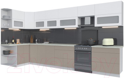 Готовая кухня Интерлиния Мила Матте 1.5x4.0 Б левая - фото