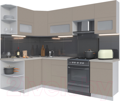 Готовая кухня Интерлиния Мила Матте 1.5x2.5 Б левая - фото