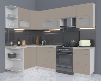 Готовая кухня Интерлиния Мила Матте 1.5x2.5 Б левая