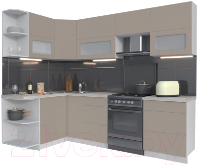 Готовая кухня Интерлиния Мила Матте 1.5x2.6 Б левая - фото