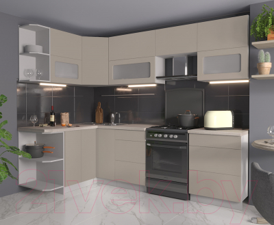 Готовая кухня Интерлиния Мила Матте 1.5x2.6 Б левая