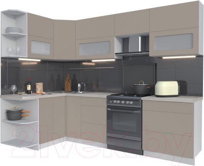 Готовая кухня Интерлиния Мила Матте 1.5x2.7 Б левая - фото